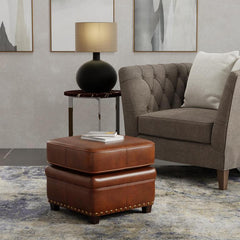 Papa's Brown Ottoman - Ornate Home