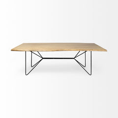 Papillion Blonde/Black Rectangular Dining Table - Ornate Home