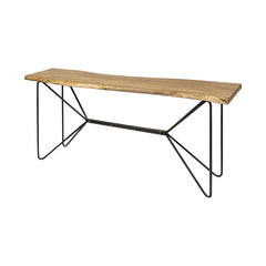 Papillion Blonde Wood and Iron Console Table - Ornate Home