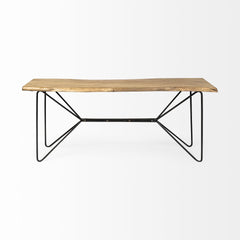Papillion Blonde Wood and Iron Console Table - Ornate Home