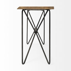 Papillion Blonde Wood and Iron Console Table - Ornate Home