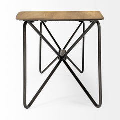 Papillion Blonde Wood and Iron Dining Bench