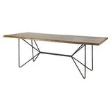 Papillion Natural/Black Rectangular Dining Table - Ornate Home