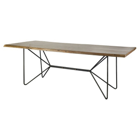 Papillion Natural/Black Rectangular Dining Table - Ornate Home