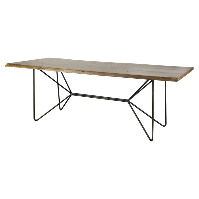 Papillion Natural/Black Rectangular Dining Table - Ornate Home