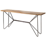 Papillion Natural Solid Wood and Iron Console Table - Ornate Home