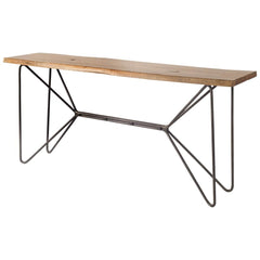 Papillion Natural Solid Wood and Iron Console Table