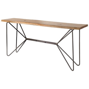 Papillion Natural Solid Wood and Iron Console Table - Ornate Home