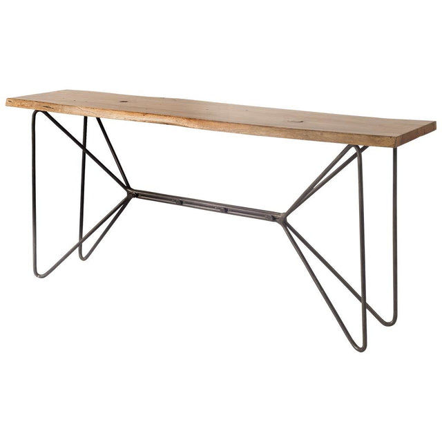 Papillion Natural Solid Wood and Iron Console Table - Ornate Home