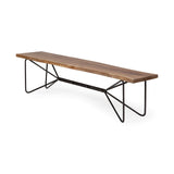Papillion Natural Solid Wood and Iron Dining Bench - Ornate Home