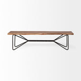 Papillion Natural Solid Wood and Iron Dining Bench - Ornate Home