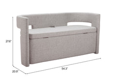 Papua Gray Storage Bench - Ornate Home