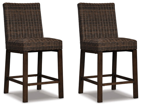 Paradise Trail Medium Brown Outdoor Bar Stool (Set of 2) - Ornate Home