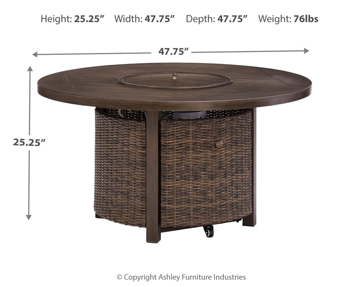 Paradise Trail Medium Brown Outdoor Fire Pit Table with 4 Lounge Chairs - Ornate Home