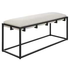 Paradox Black/White Iron & Fabric Bench - Ornate Home