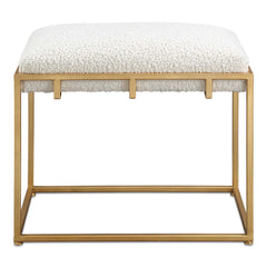 Paradox Gold/White Small Shearling Bench - Ornate Home