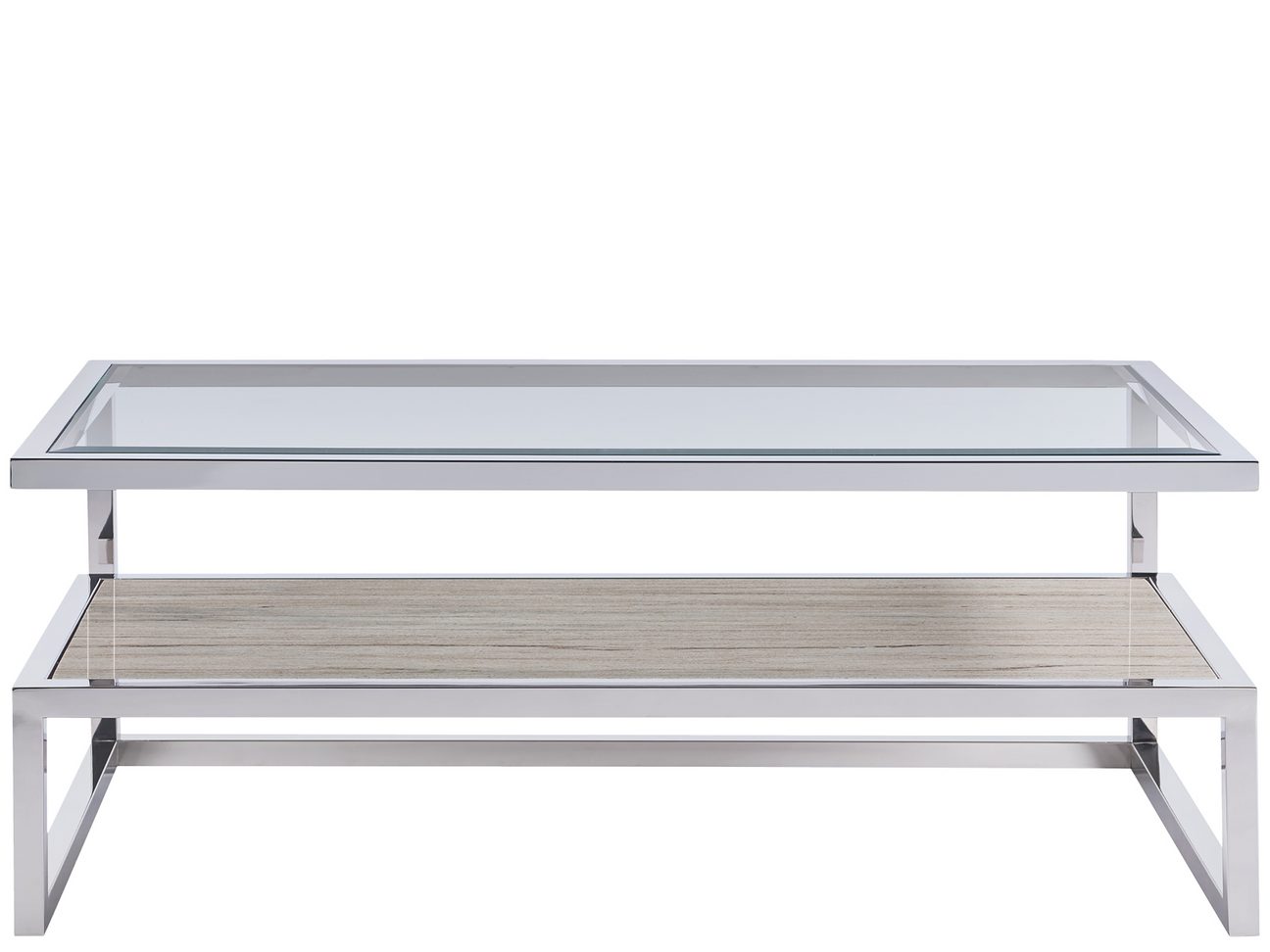 Paradox Stainless Steel/Clear Cocktail Table - Ornate Home