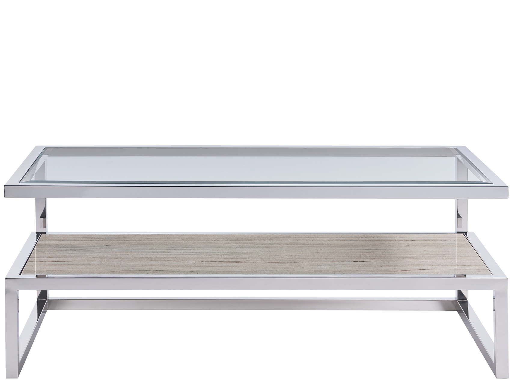 Paradox Stainless Steel/Clear Cocktail Table - Ornate Home