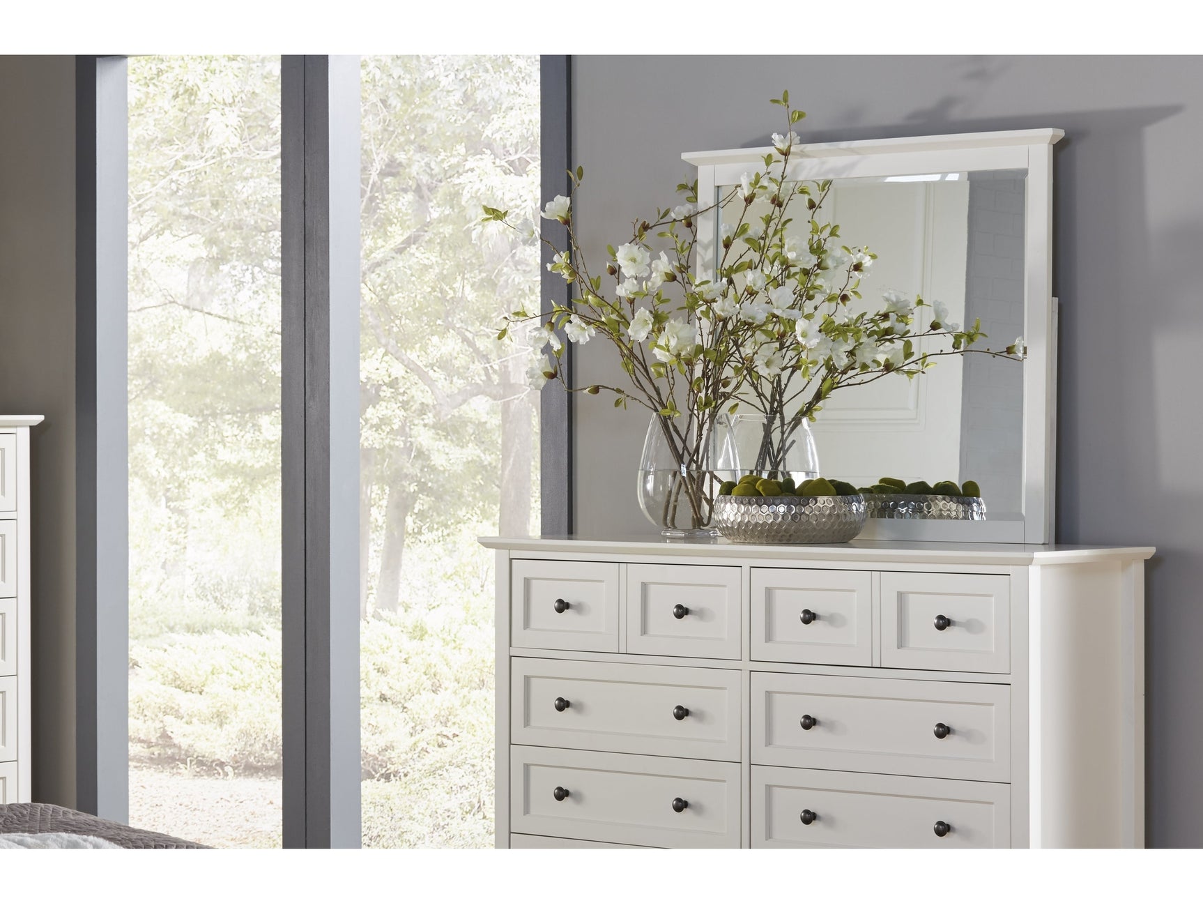 Paragon Beveled Glass Mirror in White - Ornate Home