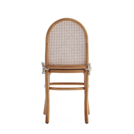 Paragon Dining Chair 1.0 with Cream Cushions in Nature and Cane (set of 2) - Ornate Home