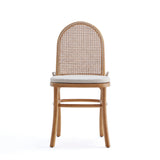 Paragon Dining Chair 1.0 with Cream Cushions in Nature and Cane (set of 2) - Ornate Home