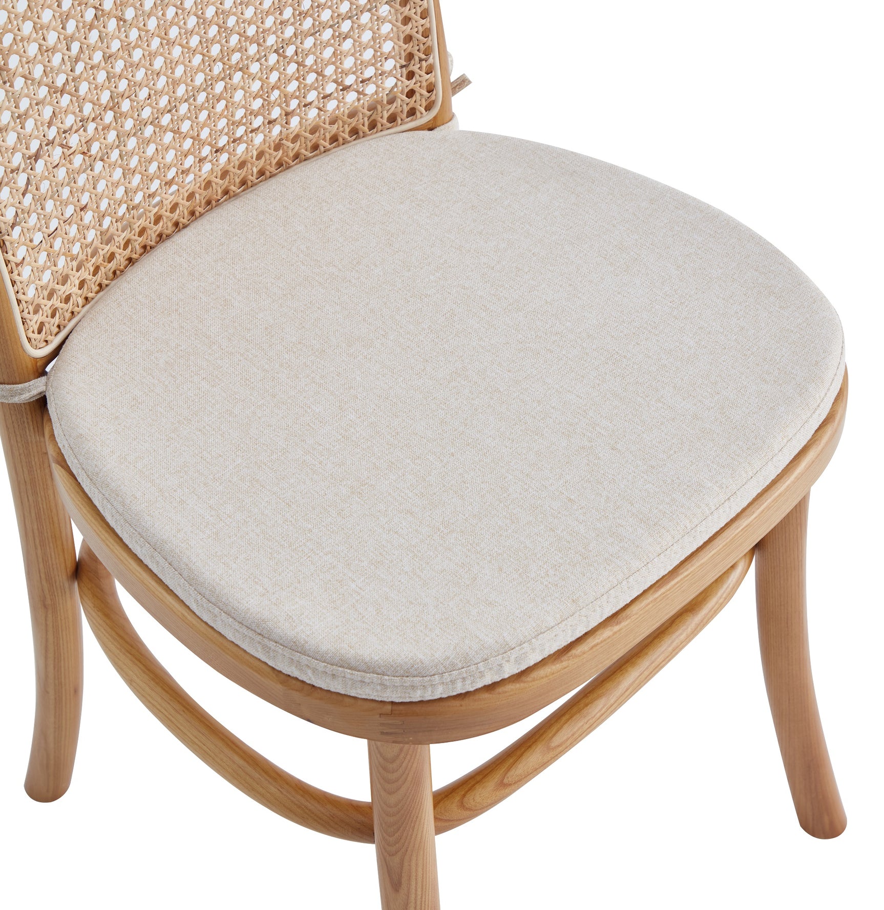Paragon Dining Chair 1.0 with Cream Cushions in Nature and Cane (set of 2) - Ornate Home