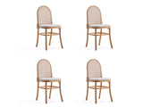 Paragon Dining Chair 1.0 with Cream Cushions in Nature and Cane (set of 4) - Ornate Home