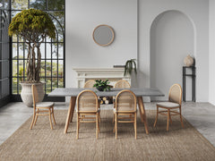 Paragon Dining Chair 1.0 with Cream Cushions in Nature and Cane (set of 4) - Ornate Home