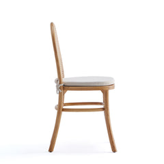 Paragon Dining Chair 1.0 with Cream Cushions in Nature and Cane (set of 4) - Ornate Home