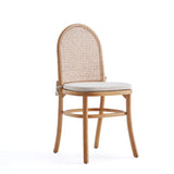 Paragon Dining Chair 1.0 with Cream Cushions in Nature and Cane (set of 4) - Ornate Home