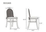 Paragon Dining Chair 1.0 with Grey Cushions in Black and Cane (set of 2) - Ornate Home
