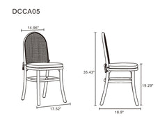 Paragon Dining Chair 1.0 with Grey Cushions in Black and Cane (set of 2) - Ornate Home