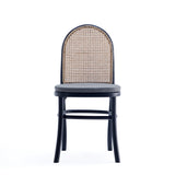 Paragon Dining Chair 1.0 with Grey Cushions in Black and Cane (set of 2) - Ornate Home