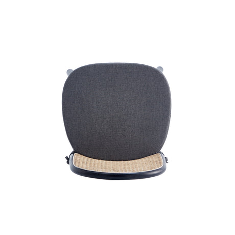 Paragon Dining Chair 1.0 with Grey Cushions in Black and Cane (set of 2) - Ornate Home