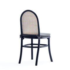 Paragon Dining Chair 1.0 with Grey Cushions in Black and Cane (set of 4) - Ornate Home
