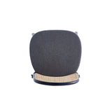 Paragon Dining Chair 1.0 with Grey Cushions in Black and Cane (set of 4) - Ornate Home