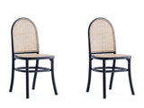 Paragon Dining Chair 2.0 in Black and Cane (set of 2) - Ornate Home