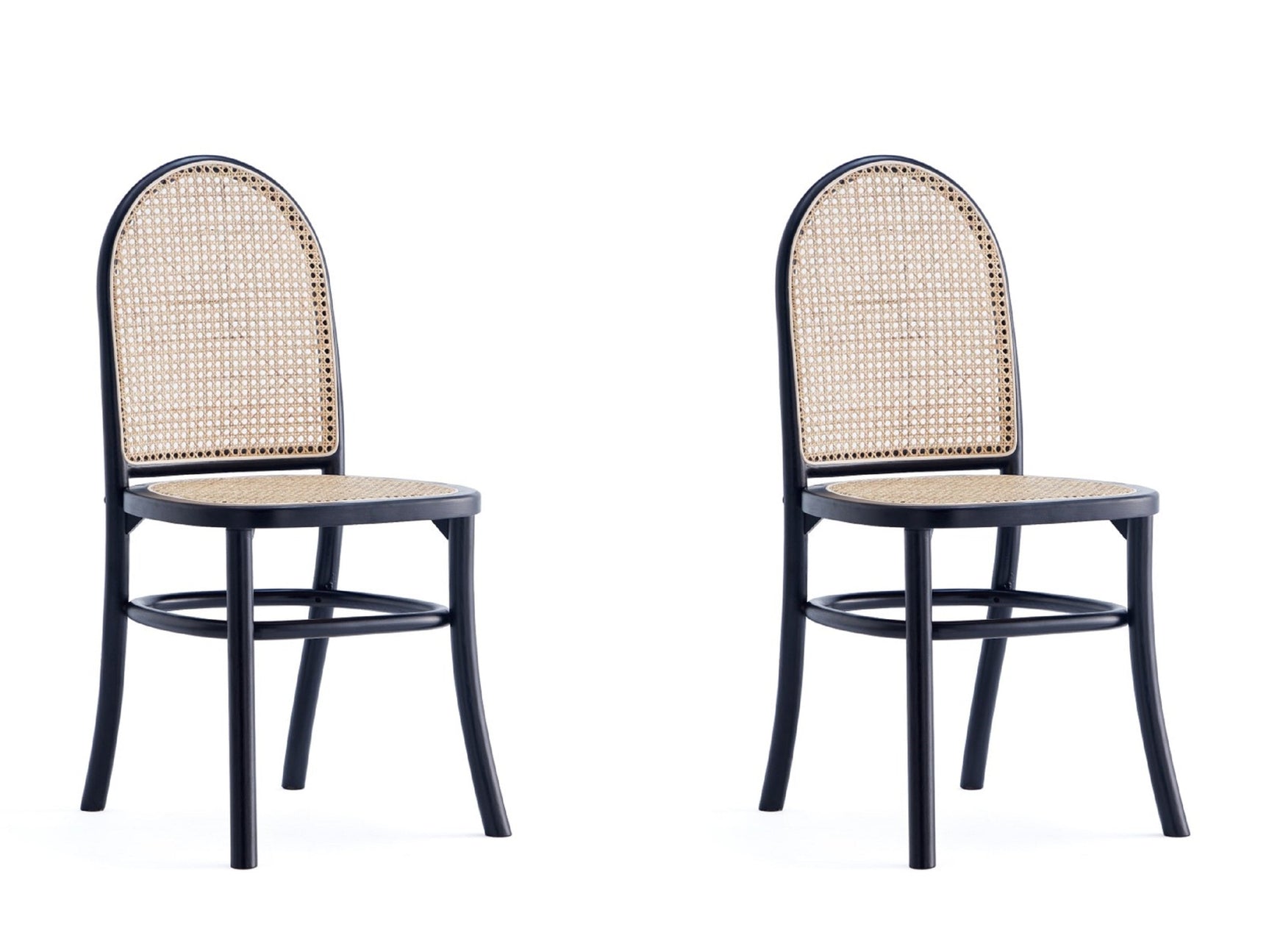 Paragon Dining Chair 2.0 in Black and Cane (set of 2) - Ornate Home