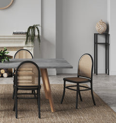 Paragon Dining Chair 2.0 in Black and Cane (set of 2) - Ornate Home