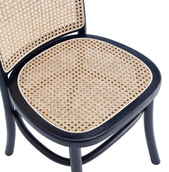 Paragon Dining Chair 2.0 in Black and Cane (set of 2) - Ornate Home
