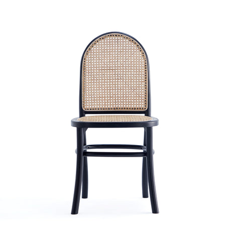 Paragon Dining Chair 2.0 in Black and Cane (set of 2) - Ornate Home