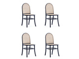 Paragon Dining Chair 2.0 in Black and Cane (set of 4) - Ornate Home