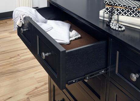Paragon Eight Drawer Dresser in Black - Ornate Home