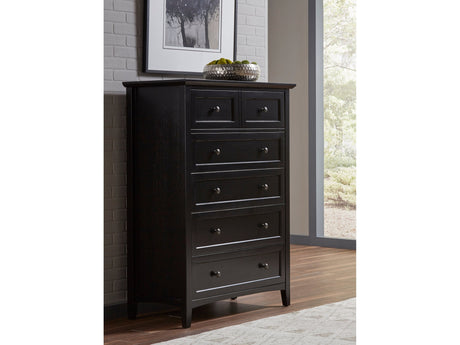 Paragon Five Drawer Chest in Black - Ornate Home