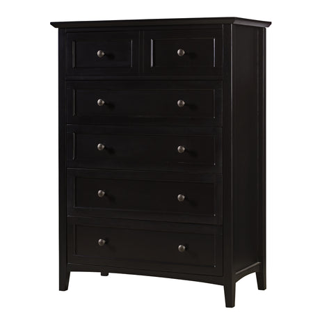 Paragon Five Drawer Chest in Black - Ornate Home