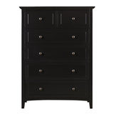 Paragon Five Drawer Chest in Black - Ornate Home