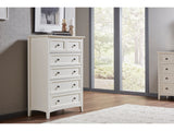 Paragon Five Drawer Chest in White - Ornate Home