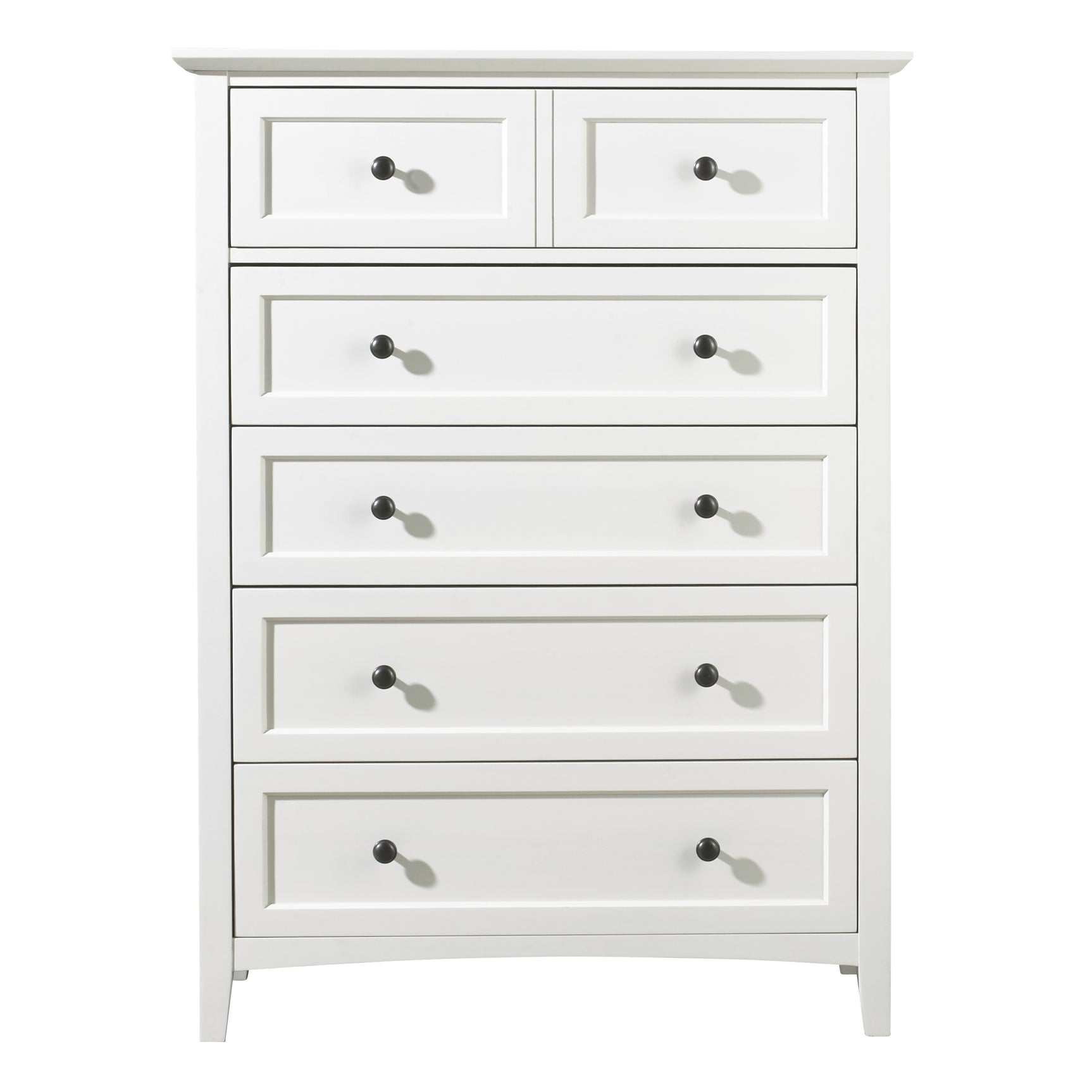 Paragon Five Drawer Chest in White - Ornate Home