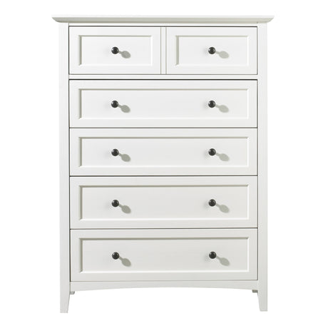 Paragon Five Drawer Chest in White - Ornate Home