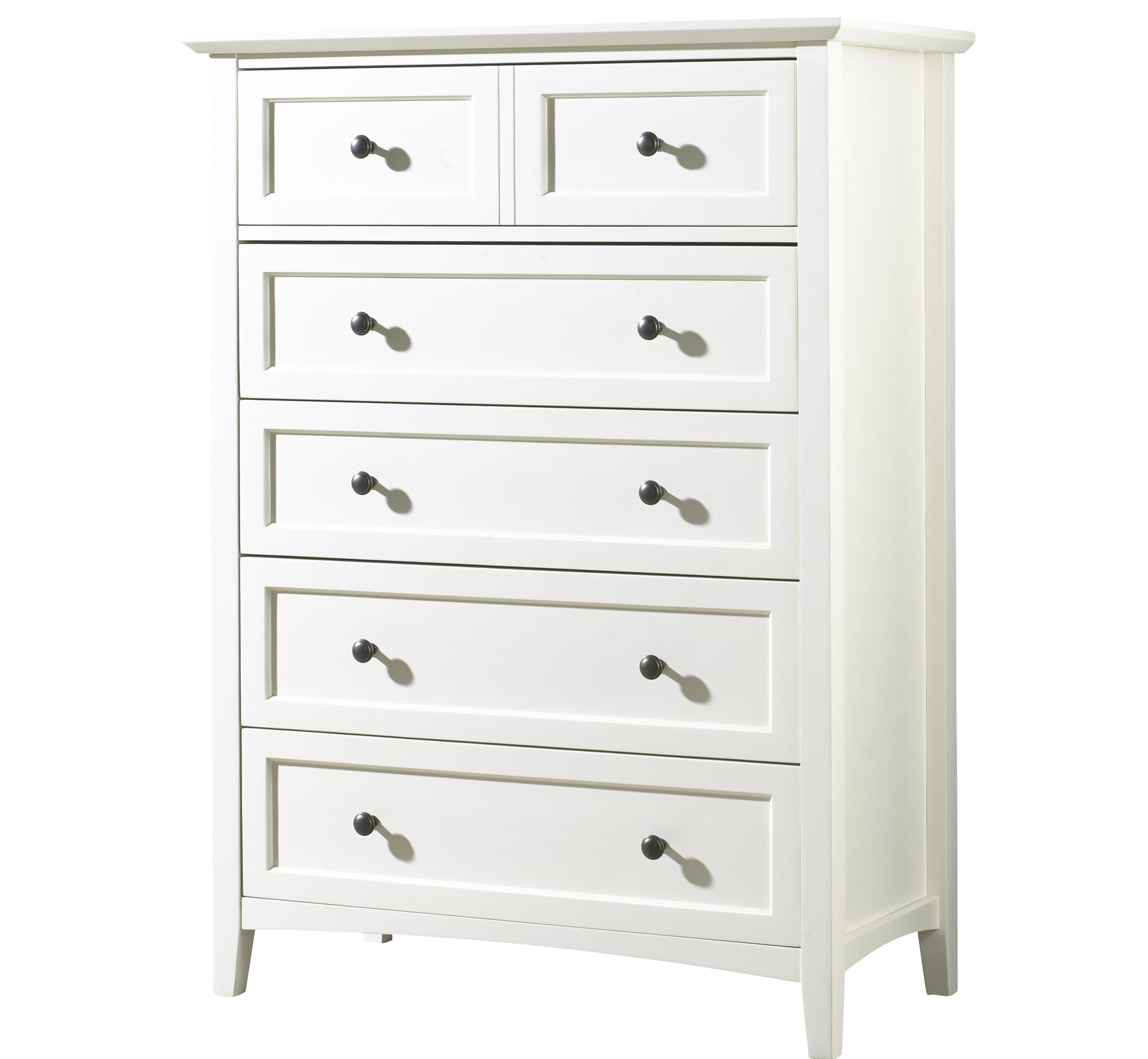 Paragon Five Drawer Chest in White - Ornate Home
